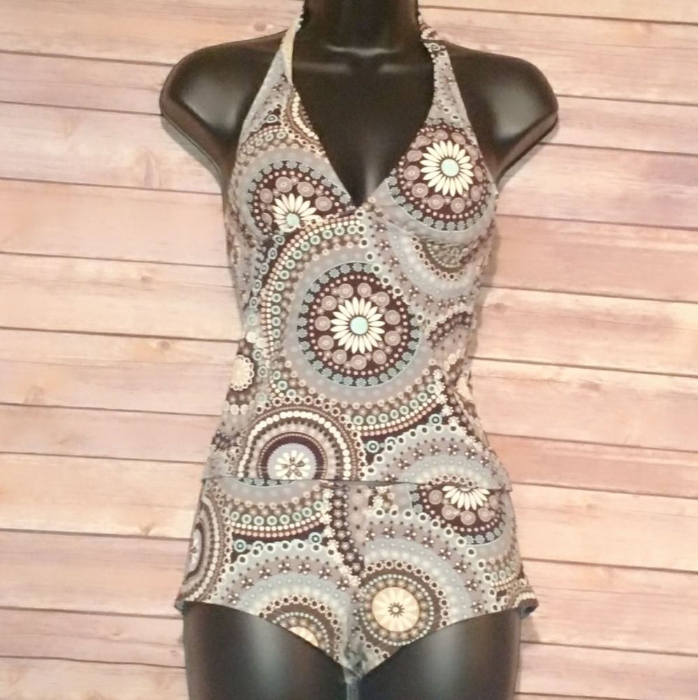 NWT Brown and Blue Tankini